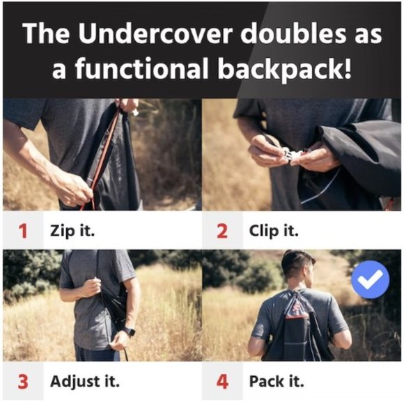 The UnderCover Convertible Shorts Changeroom Backpack Garment BNWT GRAY - Picture 1 of 11